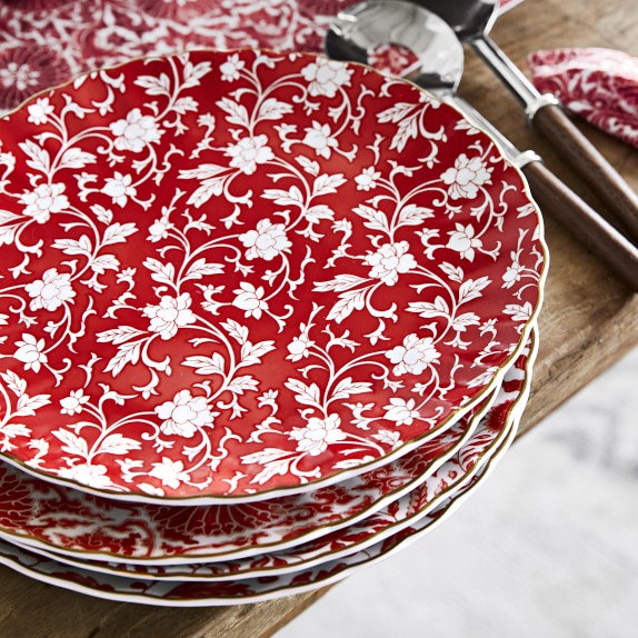 Marlo Thomas Red Floral Dinner Plates, Set of 4 | Williams Sonoma