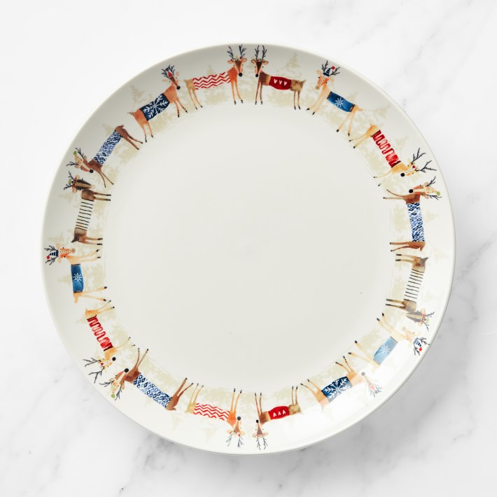 Natale Reindeer Dinner Plates Set Of 4 Williams Sonoma