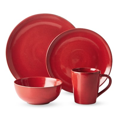 Cyprus Reactive Glaze 16-Piece Dinnerware Set, Red
