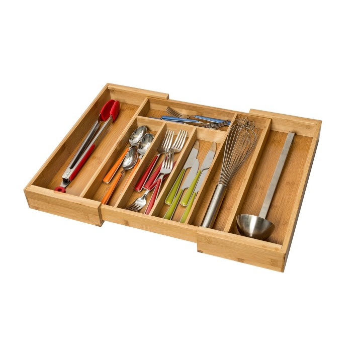 Bamboo Expandable Silverware Tray Williams Sonoma