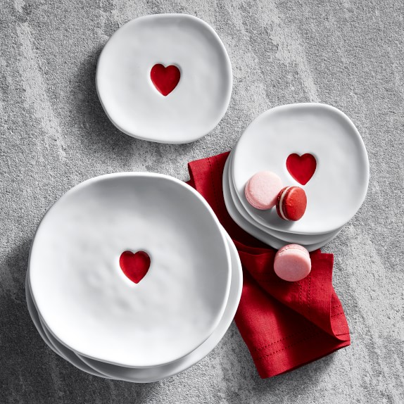 Set of 4 Williams Sonoma Red Heart Mini Espresso Mug 