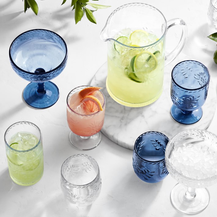 Sonora Outdoor Etched Tritan Margarita Glasses Set of 6 Cocktail Glasses Williams Sonoma