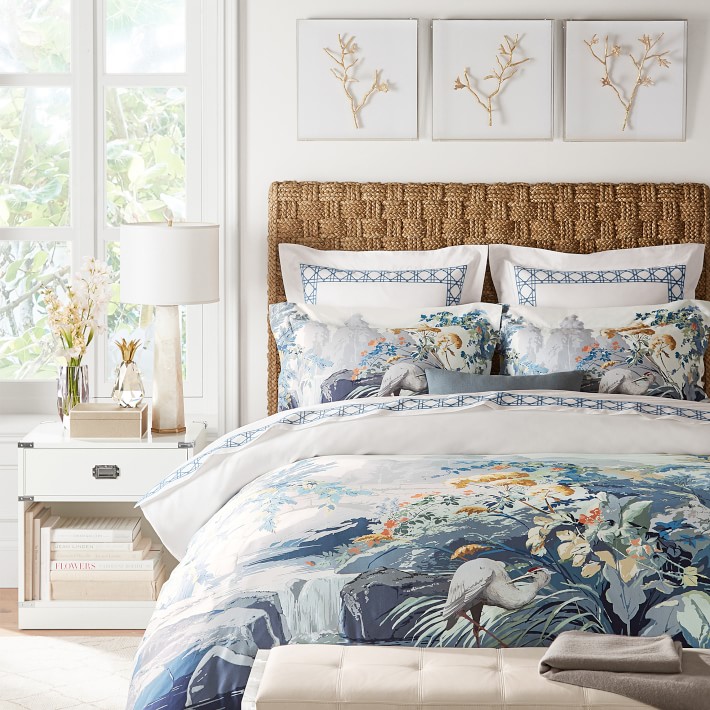 Chambers® Cane Embroidery Luxury Duvet Cover & Shams Williams Sonoma