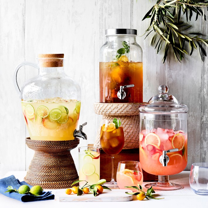 Short Footed Glass Drink Dispenser Williams Sonoma