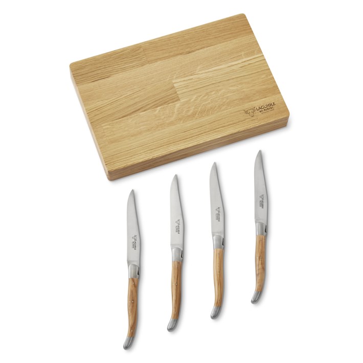 Laguiole En Aubrac Set of 4 Olivewood Steak Knives Williams Sonoma