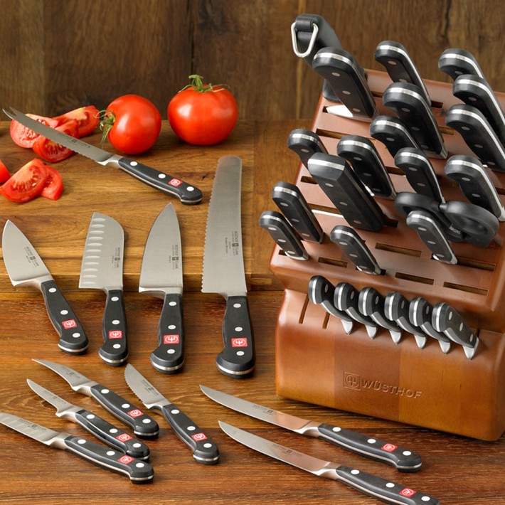 haden perth slate grey acacia knife block set