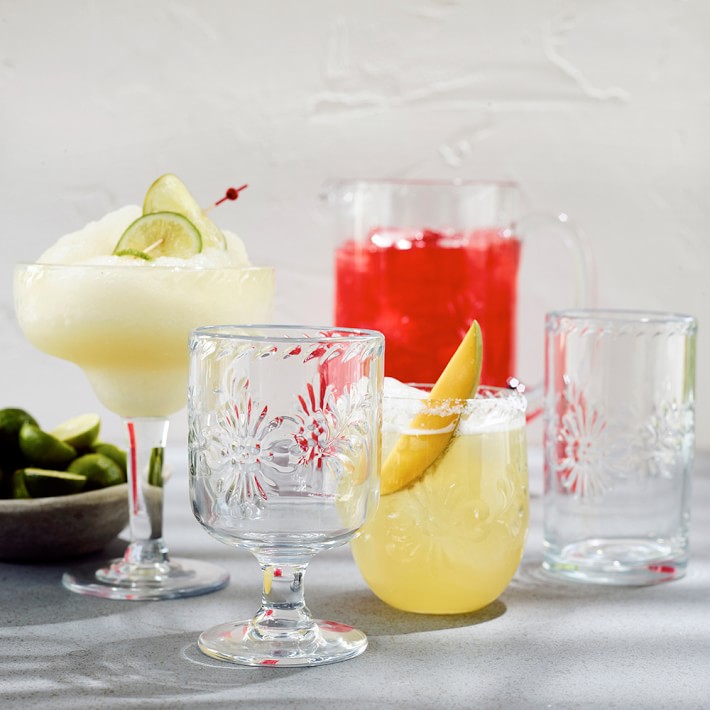 Sonora Outdoor Etched Tritan Margarita Glasses Set of 6 Cocktail