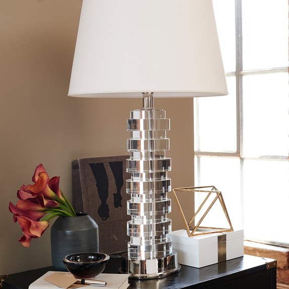 stacked crystal table lamp