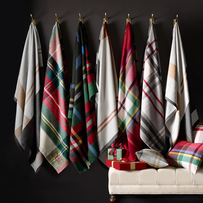 Grayson Plaid Lambswool Blanket Williams Sonoma