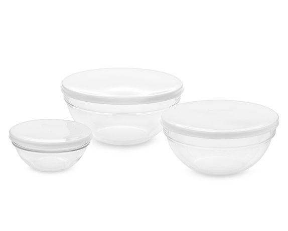 white mixing bowls with lids