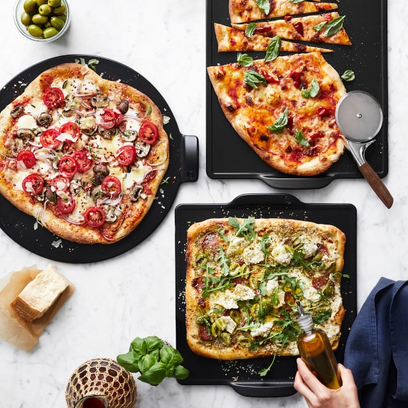 Emile Henry Charcoal Wood Peel and 14.5 Inch Round Pizza Stone Set for sale online 
