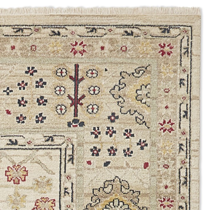 Fergana Hand Knotted Ivory Silk Rug Williams Sonoma