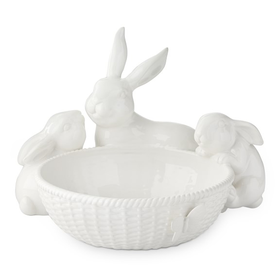 Williams Sonoma Easter Sculptural Bunny butter dish New in box 