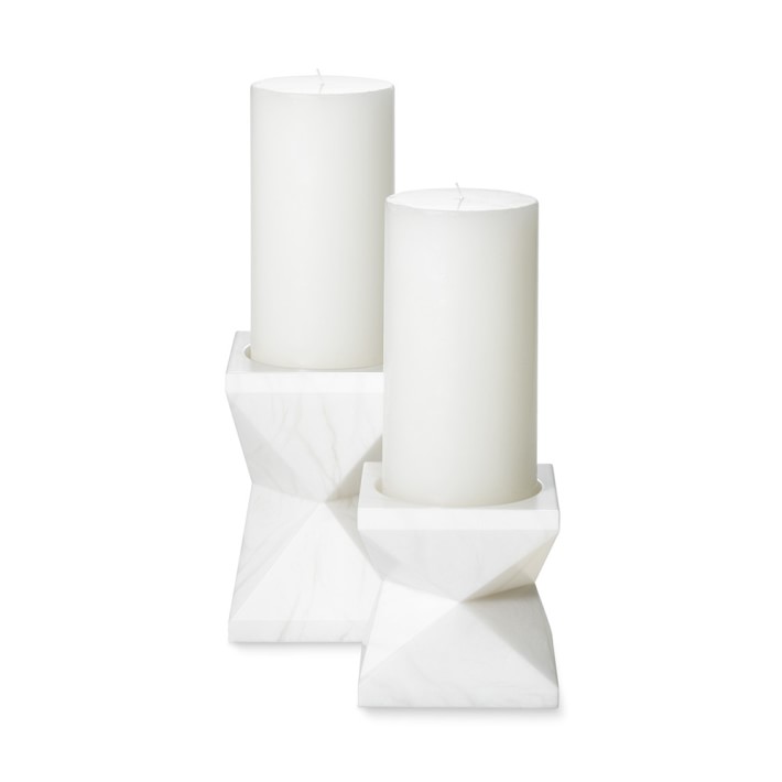 Alabaster Tsuzumi Pillar Candle Holder Williams Sonoma