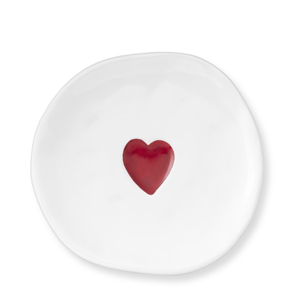Details about   Williams Sonoma 4 Heart Shaped Dessert Appetizer Plates 