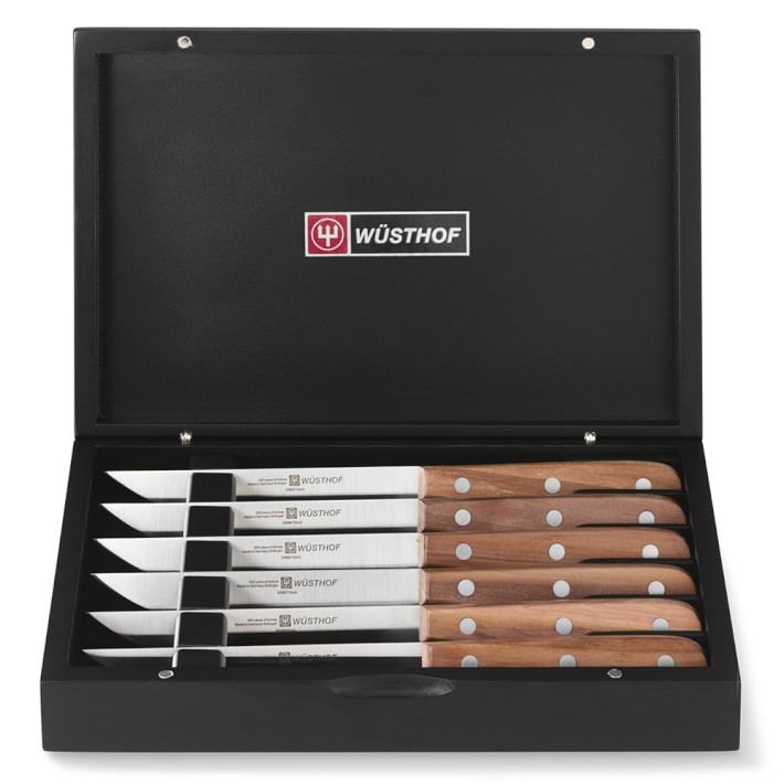 Wüsthof 6Piece Steak Knife Set with Plum Wood Handles Williams Sonoma