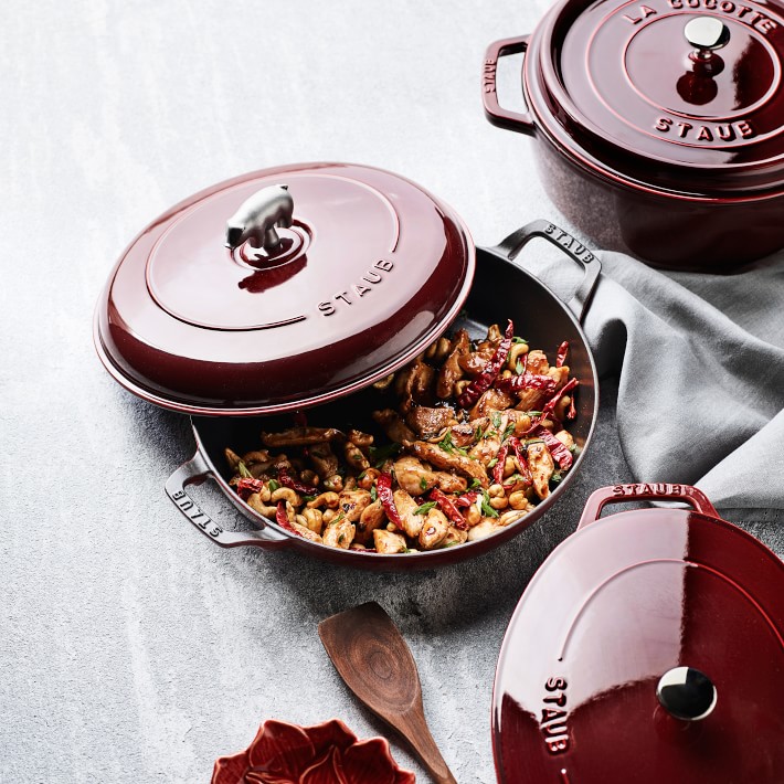 Staub Enameled Cast Iron Round Wide Dutch Oven, 6Qt. Williams Sonoma