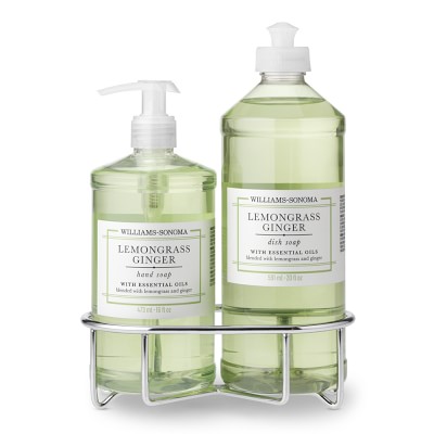 Williams Sonoma Lemongrass Ginger Hand Soap & Dish Soap 3-Piece Kitchen Set, Stainless-Steel