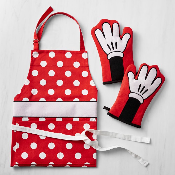 Oven Gloves A Pair Of Mitts Cotton Quilted Apron Kitchen Butcher Stripe