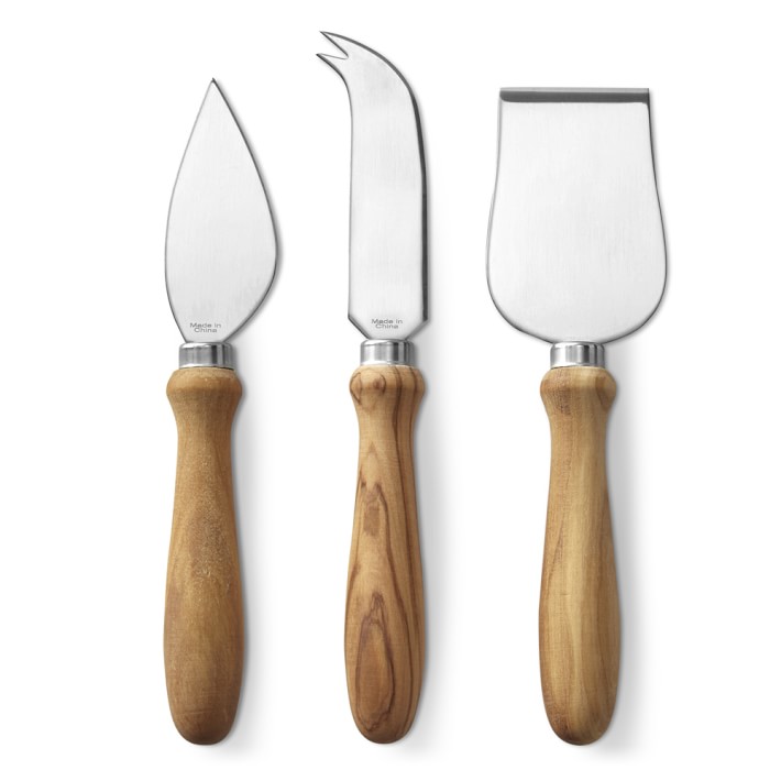 Olivewood Cheese Knives Set of 3 Cheese Tools Williams Sonoma