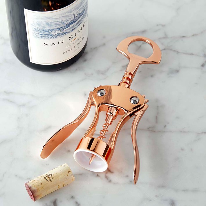 Details about   Vintage Copper Tone Grape Leaf Wine Cork Screw Bottle Opener. 
