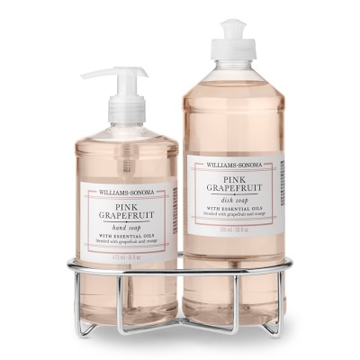 Williams Sonoma Pink Grapefruit Hand Soap & Dish Soap 3-Piece Kitchen Set, Stainless-Steel