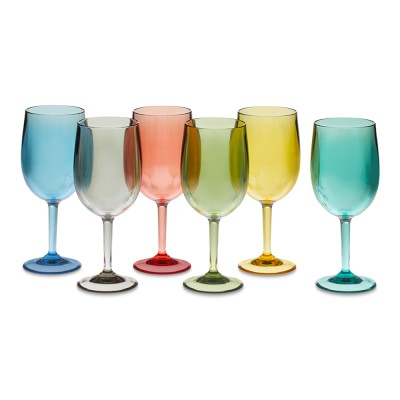 DuraClear® Tritan Outdoor Red Wine Glasses, Multicoloured, Set of 6