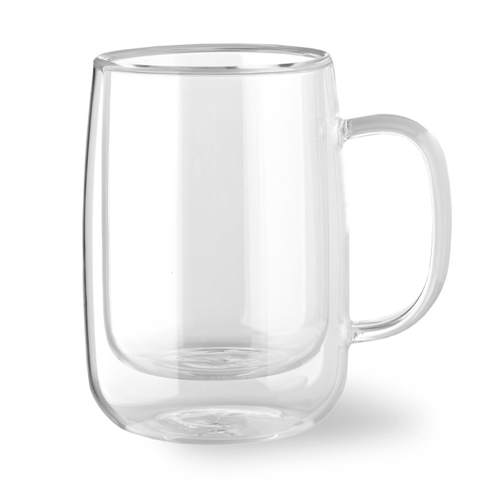 Double-Wall Glass Coffee Mug, Each, Small