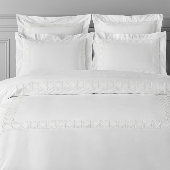 Chambers® Cane Embroidery Luxury Duvet Cover & Shams | Williams Sonoma