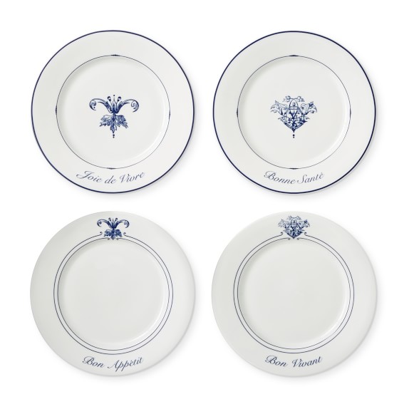Home Porcelain BON APPETIT Dinner Plate 10 3/4" Blue French 1 ea     8 available 