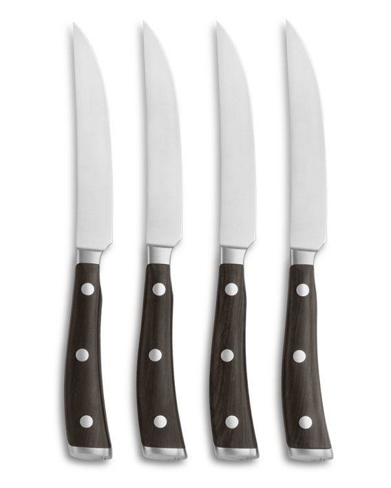 Wüsthof Ikon Blackwood Steak Knives with Care Kit Set of 4 Williams Sonoma