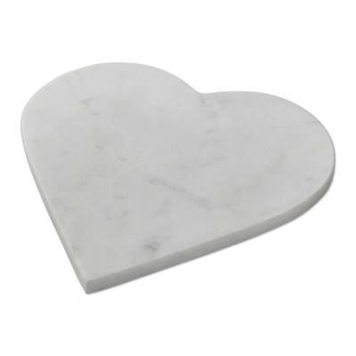 White Marble Heart Cheese Board, Medium