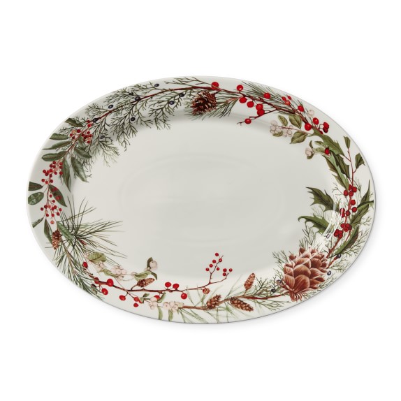 Williams Sonoma Woodland Berry Large Oval Serving Platter-Christmas-Up North-New 