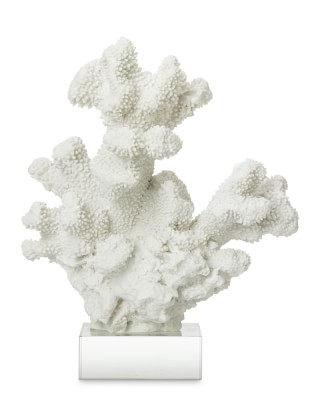 Williams-Sonoma Home White Coral on Glass Stand Set of 3