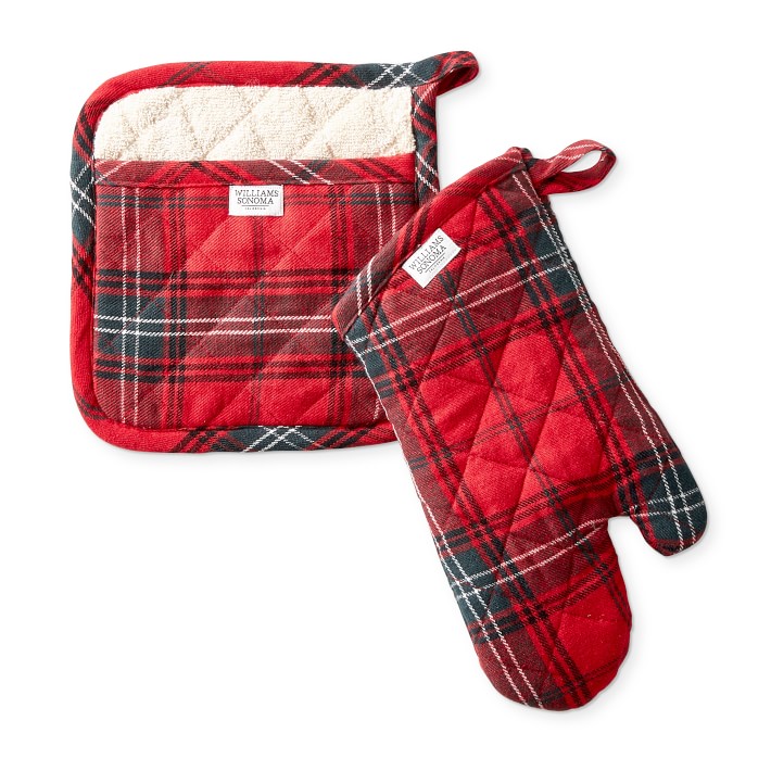 Cunningham Dress Blue Dancers Tartan Crest Oven Mitt And Pot Holder (2 Oven Mitts + 1 Pot Holder)