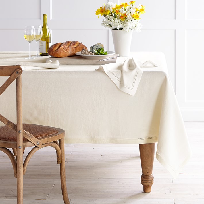 Linen Tablecloth with Hemstitch