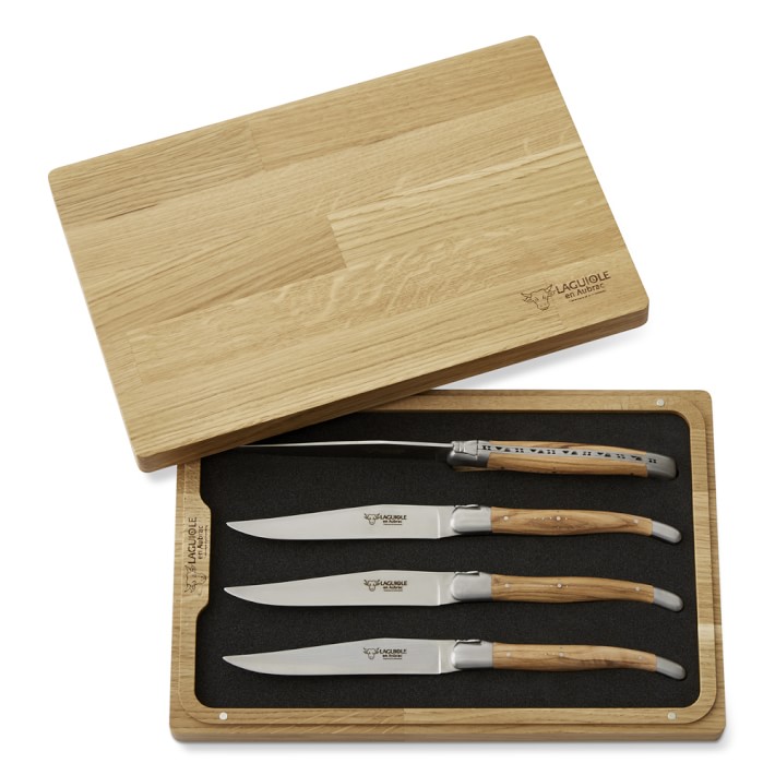Laguiole En Aubrac Set of 4 Olivewood Steak Knives Williams Sonoma