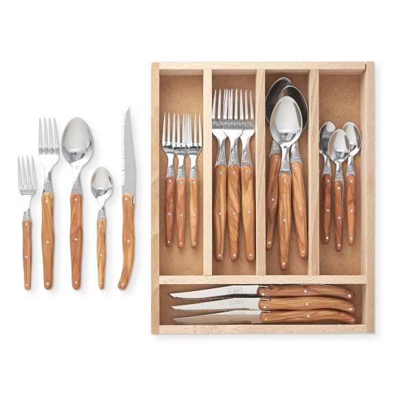 Jean Dubost Laguiole Olivewood Flatware Sets
