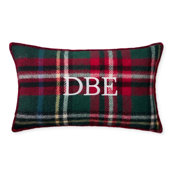 Black Stewart Italian Lambswool Lumbar Pillow Williams Sonoma