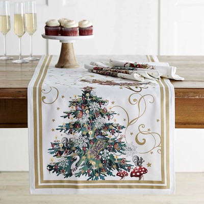 NEW Williams Sonoma Twas The Night Before Christmas Tablecloth 90 inches Round 