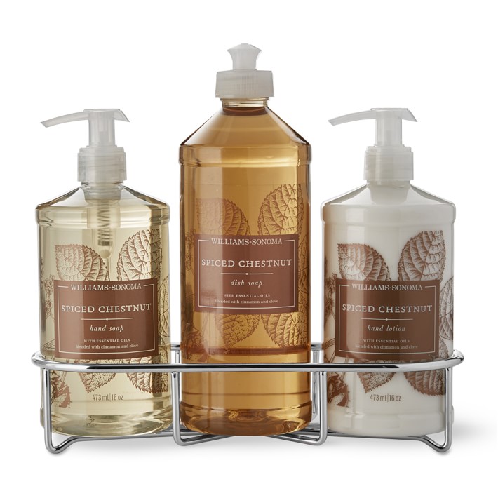 Williams Sonoma Spiced Chestnut Hand Soap & Lotion 4Piece Kitchen Set