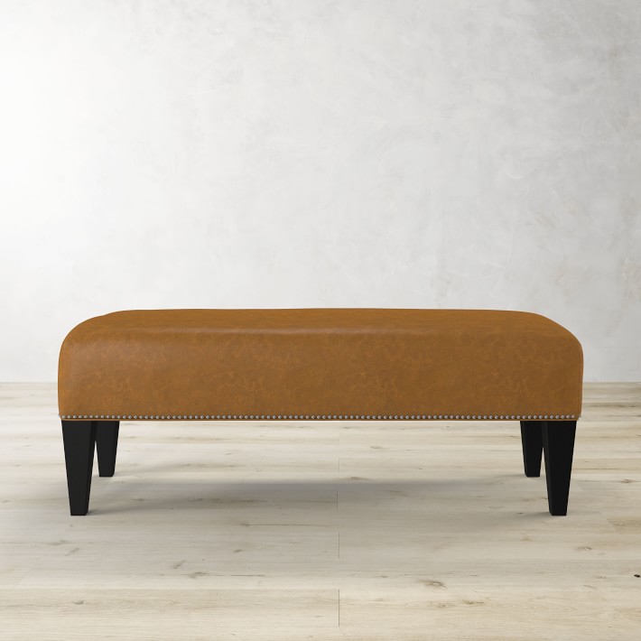 Fairfax Bench Ottoman Tapered Leg with Smooth Top Williams Sonoma