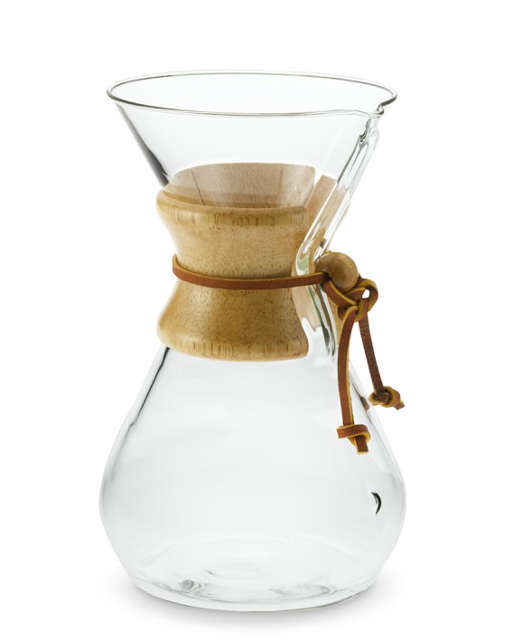 Glass Coffee Maker Chemex Style Coffeemaker Pour Over Coffee Pot Wood Collar 