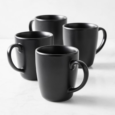 Open Kitchen by Williams Sonoma Matte Coupe Mugs, Set of 4, Black