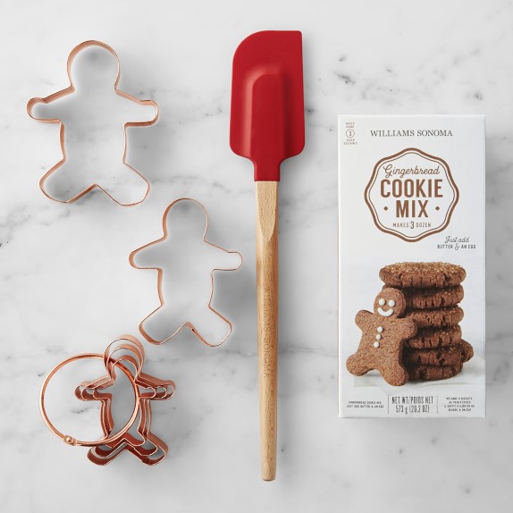 New Williams Sonoma Spatula Cookie Cutter Set Gingerbread Silicone  Medium 