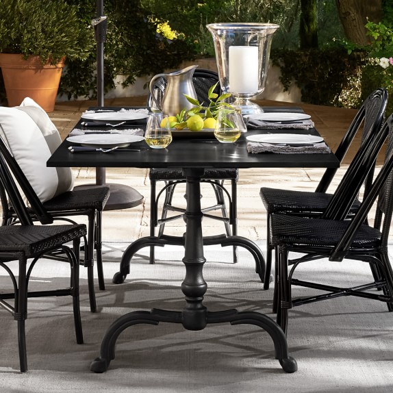 black outdoor patio table