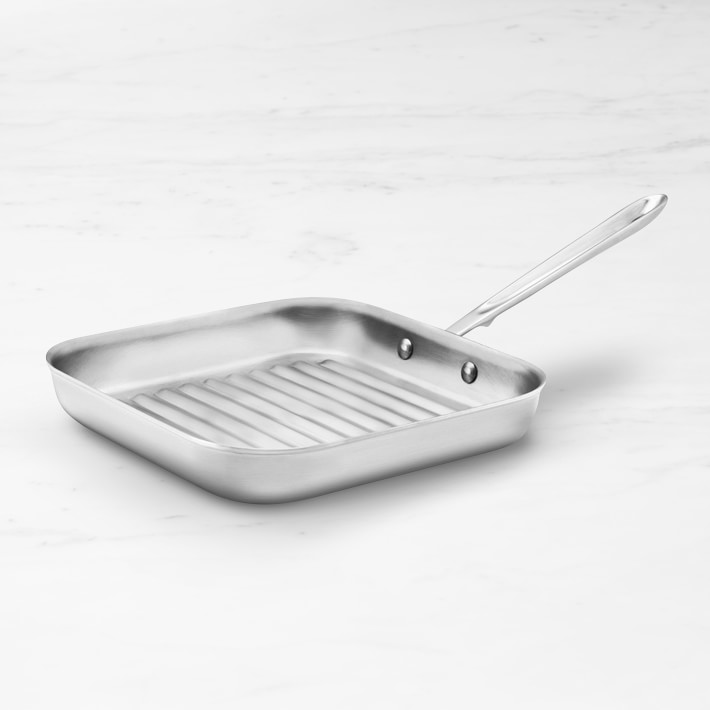 AllClad d5 StainlessSteel Square Grill Pan Williams Sonoma