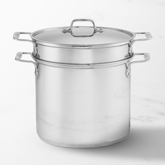 BRAND NEW SET OF 3 DEEP STAINLESS STEEL STOCK POTS GOOD 