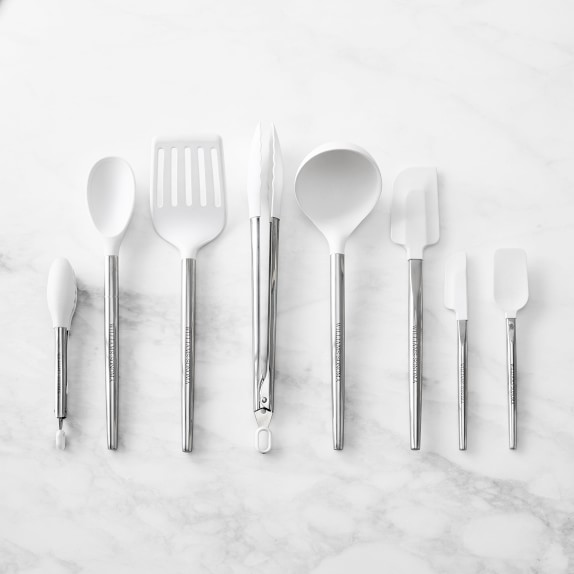 Stainless steel handle Set 2:Open Kitchen by Williams Sonoma White Nylon Spoon