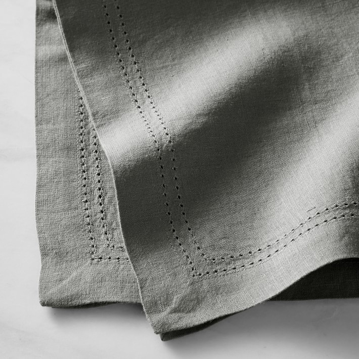 Linen Double Hemstitch Cloth Napkins Williams Sonoma